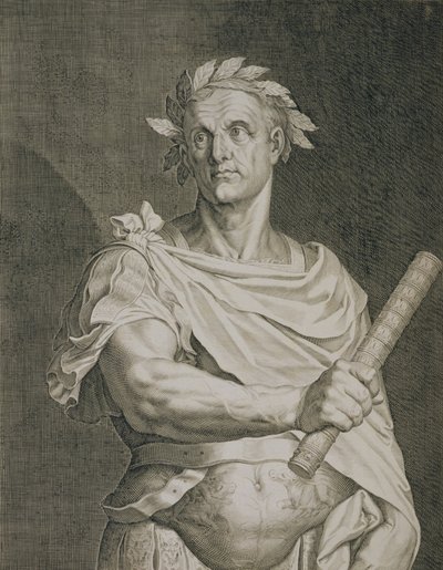 C. Julius Caesar (100-44 BC) Emperor of Rome engraved by Aegidius Sadeler by Tiziano Vecelli